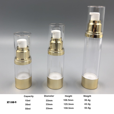 15ml, 30ml, φροντίδα δέρματος 50ml που συσκευάζουν το χωρίς αέρα μπουκάλι αντλιών