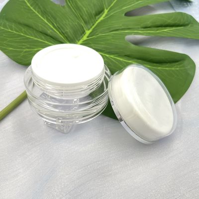 Τα UV πλαστικά καλλυντικά βάζα απόδειξης γύρω από τα ακρυλικά εμπορευματοκιβώτια 30g 50g για τη φροντίδα δέρματος αποβουτυρώνουν