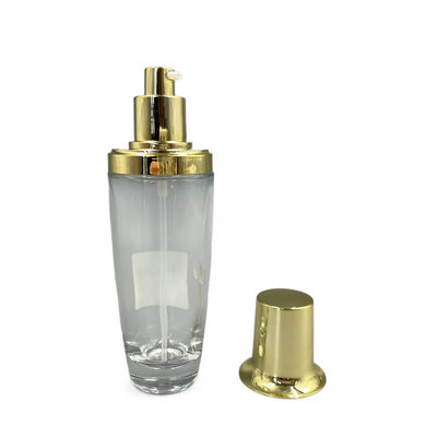 100ml διαφανές ωοειδές καλλυντικό χρυσό ΚΑΠ προσαρμοσμένο λοσιόν χρώμα μπουκαλιών