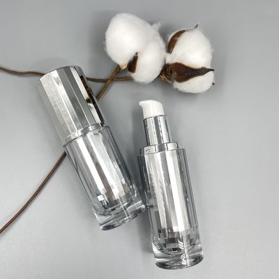 Καλλυντικό μπουκάλι Skincare αντλιών υψηλών σημείων που συσκευάζει 30ml που επιμεταλλώνεται
