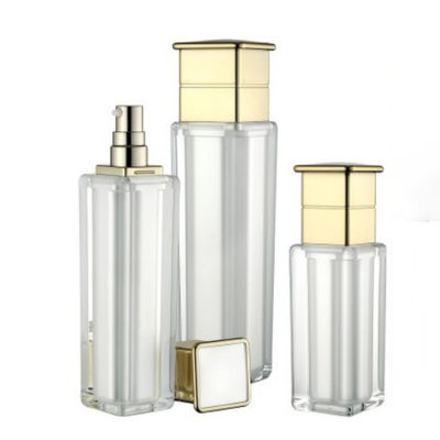 Μαργαριταριών άσπρη τετραγωνική 80ml 120ml αντλιών λοσιόν καλλυντική απόδειξη διαρροών μπουκαλιών με την ΚΑΠ