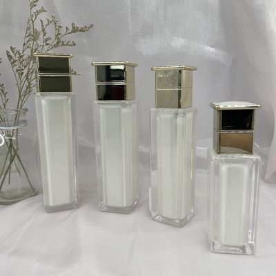 Μαργαριταριών άσπρη τετραγωνική 80ml 120ml αντλιών λοσιόν καλλυντική απόδειξη διαρροών μπουκαλιών με την ΚΑΠ