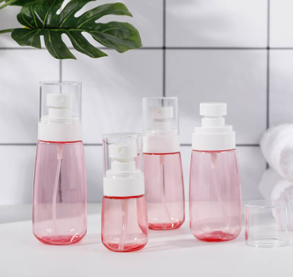 100ml Petg αντλιών μπουκαλιών διαφανής ρόδινη ενιαία άσπρη του προσώπου μαλακή αφή ψεκαστήρων συσκευασίας λεπτή