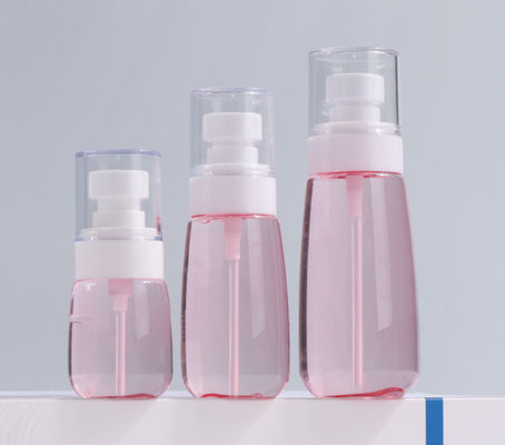 100ml Petg αντλιών μπουκαλιών διαφανής ρόδινη ενιαία άσπρη του προσώπου μαλακή αφή ψεκαστήρων συσκευασίας λεπτή