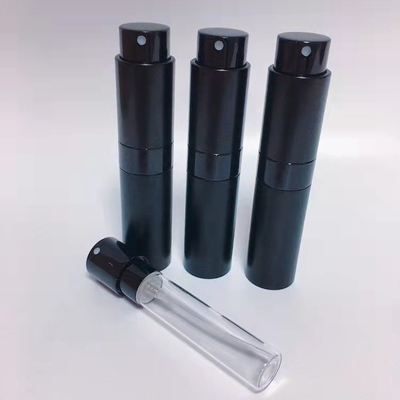 Ταξιδιού μίνι αργιλίου 8ML μαύρο χρώματος αργιλίου μπουκάλι ψεκασμού αρώματος κορυφαίας ποιότητας επαναληπτικής χρήσεως